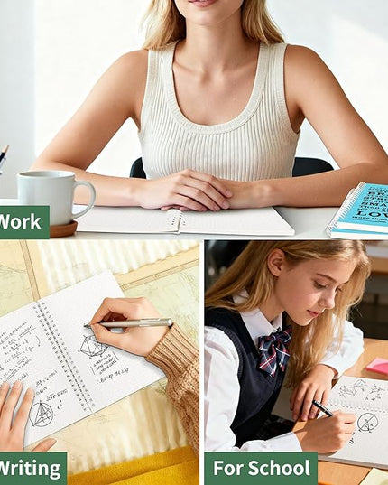 2Pcs Spiral Dotted Notebook,Inspirational Gifts A5 Dot Grid Spiral Notebook for Work & Sketching,Perfect for Office School Home Supplies,160 Pages (2, Dot Grid Light Blue)