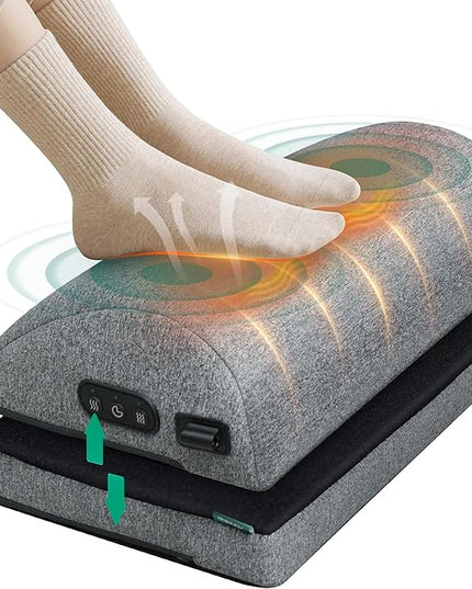 Snailax Heated Foot Rest Under Desk at Work, Desk Foot Stool with Heat & Vibration Massage, Adjustable Height, 2 Heat Levels Foot Warmer Feet Heater for Office Chair, Gaming Home Use