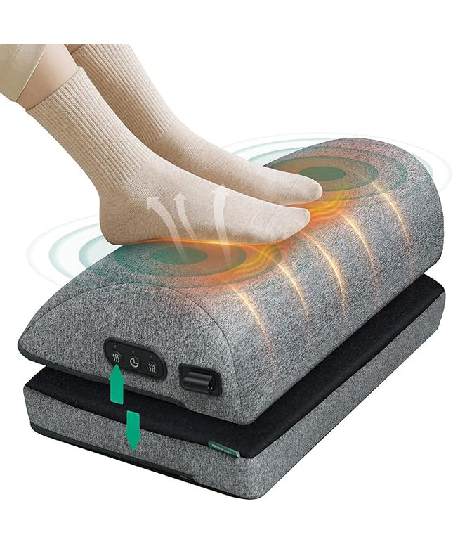 Snailax Heated Foot Rest Under Desk at Work, Desk Foot Stool with Heat & Vibration Massage, Adjustable Height, 2 Heat Levels Foot Warmer Feet Heater for Office Chair, Gaming Home Use
