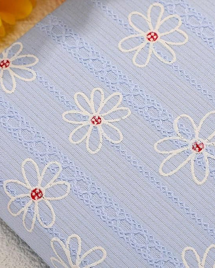 B6 Notebook, Flower Fabric Journal, Writing Notebook for Women, 5x7 Lined Notebook & Sketchbook, Lay Flat Hardcover Notebook, Small Sketchbook, Daisy Gifts for Girl, Blue