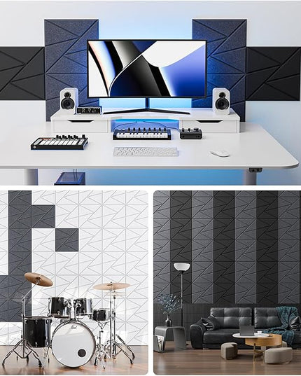 22 Pack Acoustic Panels with Self-Adhesive, 12"X 12"X 0.4"Sound Proof Foam Panels, Sound Panels High Density, Soundproof Wall Panels for Home Studio Office Dark Gray
