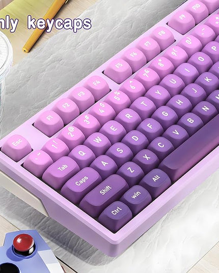 134Keys PBT Keycaps MOA Profile Key Cap for Cherry Gateron MX Switches Mechanical Keyboards Key caps (Gradient Purple)
