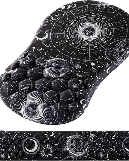 Mouse Pad Wrist Support, 2 in1 Keyboard Wrist Rest+ Ergonomic Mouse Pad, Non-Slip Wrist Rest for Computer Keyboard, Made Easy Typing & Relieve Wrist Pain(Sun Moon)