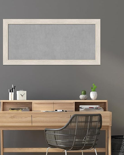 Amanti Art White Framed Magnetic Board 25x53 Oversize Vision Board for use with Magnets, 100% Metal Sheet to Display Items as Office Decor or for Home Organization in mudroom, Kitchen or Kids Room