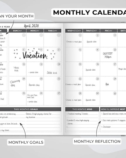 Clever Fox Planner – Undated Weekly & Monthly Planner for Productivity, Time Management & Goals – Organizer Journal – A5 (Gray)