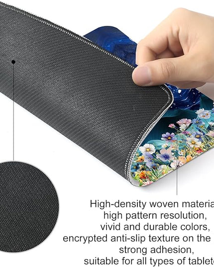 Mountain and Moon Square Mouse Pad,Non-Slip Rubber Base Mouse Pad, Home Office Decoration Desktop Accessory,Laptop Mouse Pad for Office Laptops,9.4x7.8x0.12in