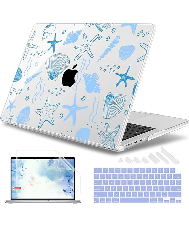 May Chen Case for MacBook Pro 14 inch, Models A2442 A2779 A2918 A2992 A3401 A3185 A3112 A3434, M1 M2 M3 M4 M5 Chip (2021-2025 Release), Plastic Hard Shell Case with Keyboard Cover, Sea Star