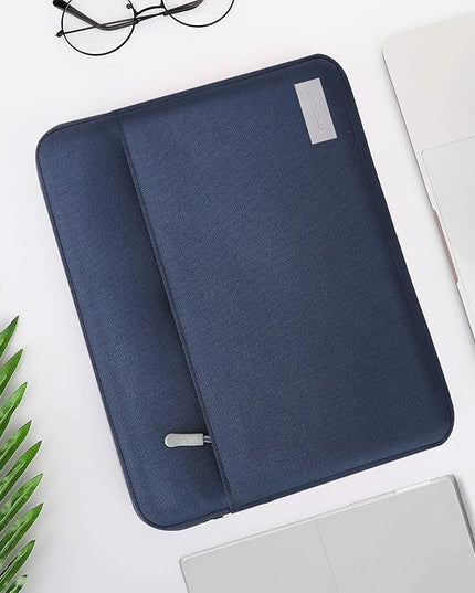 MoKo Tablet Sleeve Case Fits 13 Inch New iPad Pro M4 & Air M2 2024, iPad Pro 12.9 inch M2&M1,Galaxy Tab S8+/S9+ 12.4, Zipper Polyester Bag with Pocket, Fit Surface Pro Type Cover and Pen, Indigo