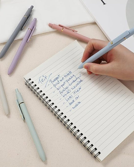 FIOVER Gel Pens, 6pcs Blue Ink Medium Point 0.7mm Smooth Writing Pens with Comfort Grip, Aesthetic Ballpoint for Journaling School Office Supplies, Gifts for Women Men (6PCS Blue Ink)