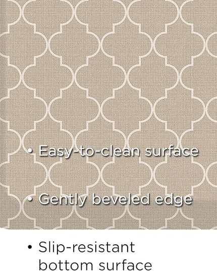 NewLife by GelPro Anti-Fatigue Designer Comfort Kitchen Floor Mat, 20x72, Trellis Khaki Stain Resistant Surface with 3/4” Thick Ergo-Foam Core for Health and Wellness