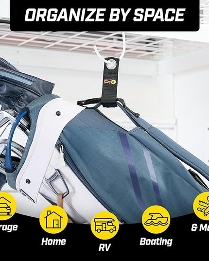 Heavy-Duty Wrap-It Storage Straps, 10-inch (6 Pack) - Hook and Loop Extension Cord Organizer Hanger, Cord Keeper, Cable Straps for Cords, Hoses, and Garage Storage
