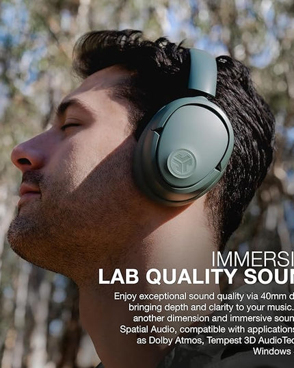 JLab JBuds Lux ANC Wireless Headphones, Sage, Hybrid Active Noise Cancelling, Customizable Sound, Spatial Audio Compatible, Premium Over-Ear Bluetooth Headset