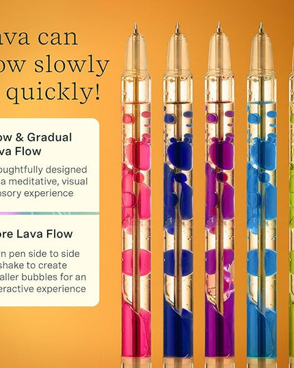 Lifelines Scented Lava Gel Pen Set, 5-Pack (Brights) - 0.5mm Colored Gel Pens Infused with Scented Essential Oil Blends & Mesmerizing Lava - School Supplies for College Kids & Adults