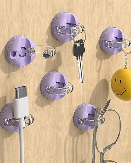 IFNOW Magnetic Cable Clips for Nightstand Self Adhesive Cord Holder Adjustable Clip for Desk, Nightstand, Phone Charger, Computer, Home, Office, Car (Purple-New, 6PCS)
