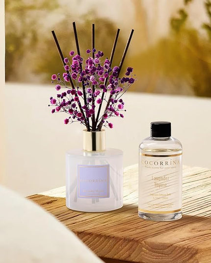 COCORRÍNA Refill- Lavender Thyme 6.7 Fl.oz Reed Diffuser Refill with 8 Sticks