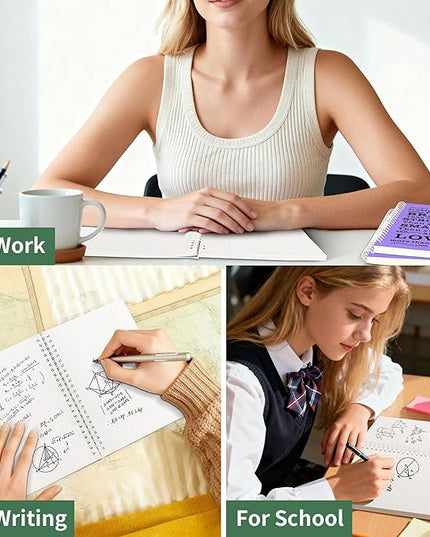 2Pcs Spiral Dotted Notebook,Inspirational Gifts A5 Dot Grid Spiral Notebook for Work & Sketching,Perfect for Office School Home Supplies,160 Pages (2, Dot Grid Purple)