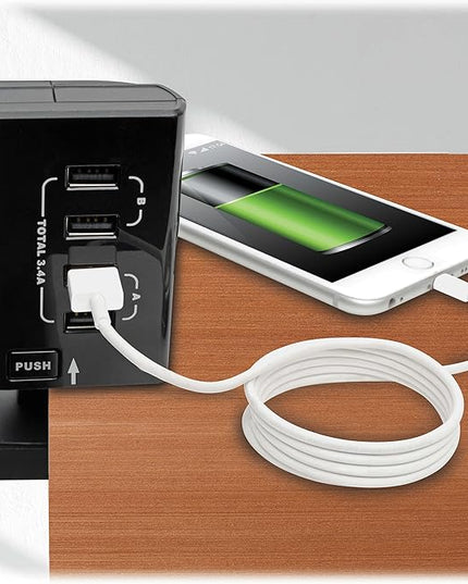 Tripp Lite Safe-IT Surge Protector & Charging Station, 6-Outlets, 4-USB Ports, 8ft / 2.4M Cord, $50,000 Insurance, Limited Life Manufacturer's Warranty (TLP68UBAM)