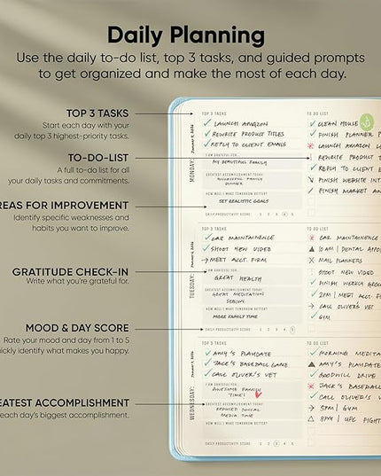 PRODUCTIVITY STORE Pro - Undated, 2026 Planner, 5.8” x 8.3” - The #1 Productivity Planner to Achieve Your 2026 Goals - Planner 2026-2027 - Blue - A5