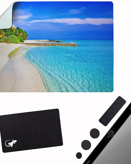 Adhesive Mouse Pad - Peel and Sticks to Any Surface - Travel Mouse Pad, Sticky for Any Surface - Excellent Tracking - Beach Soft Sand