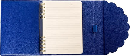 Vegan Leather Wrap Journal by Graphique Luxe Collection, Hardcover Diary Notebook for Writing, 160 Lined Pages, 7” x 8.75”, Colbalt Blue
