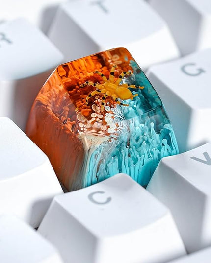 Tarantula Spider Artisan Keycap Blue and Brown Forest R1 SA Profile Custom Insects Keycaps 1U ESC Handmade Gaming Resin Key Cap Cherry MX Switch Compatible Mechanical Keyboard Spider Lover Gift