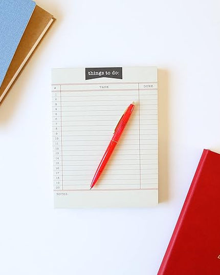 Graphique Library Card To-Do List Notepad | 150 Tear-Away Sheets | Task Planner | Daily Organizer | Memo Writing Pad | Priority Checklist | Undated | 6” x 8”