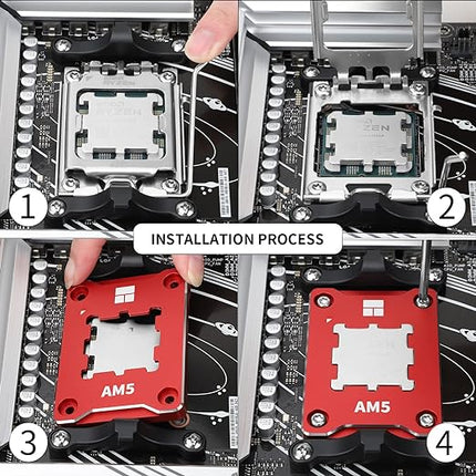 Thermalright ASF-RED AM5 CPU Holder, Corrective Anti-Bending Fixing Frame, AM5 Full-fit Fixed Non-Marking Mounter, AM5 Anti-Bending Contact Frame, CPU Cooler Standard.…