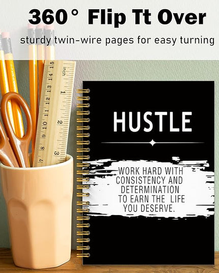 Inspirational Hustle Quotes Journal, Motivational Journal Notebook for Work, Inspirational Gifts for Women Men, Office Gifts for Coworker Colleague, Hardcover Spiral Notebook 5.5x8.3