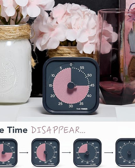 Time Timer MOD Home - Metallic Series - Individual Sized 60 Minute Visual Countdown Timer for ADHD, Adults, Students, and Pomodoro with Silent Operation (Metallic Storm)