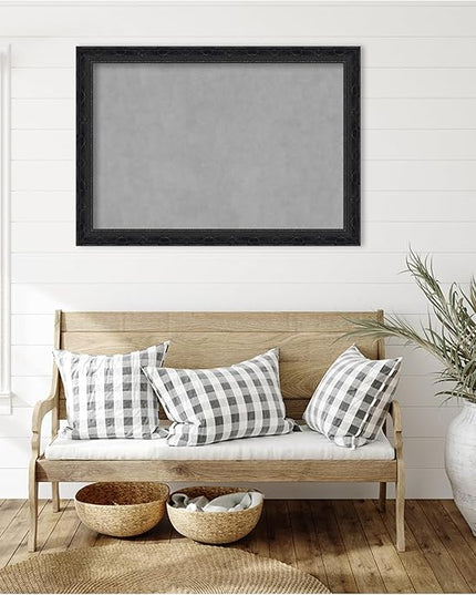 Amanti Art Black Framed Magnetic Board 28x40 Large Vision Board for use with Magnets, 100% Metal Sheet to Display Items as Office Decor or for Home Organization in mudroom, Kitchen or Kids Room
