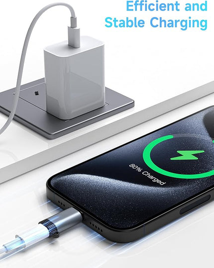 Lightning to USB C Adapter 4 Pack - Fast Charging & Data Transfer USB Type C to Lightning Charger Connector Compatible with iPhone 15/16/17 Pro Max/Plus, Samsung, Pixel - (Not for Audio/OTG)-Dark Gray