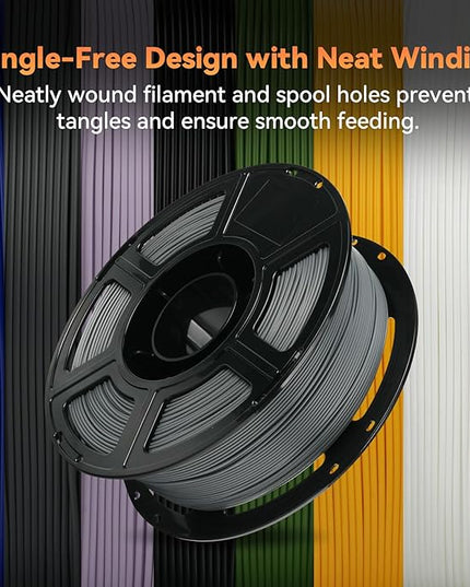 FLASHFORGE PLA Filament 1.75mm +/- 0.02mm, Matte Grey 3D Printer Filament 1kg (2.2lbs) Spool, Excellent Printing Performance, Easy to Use for Most FDM 3D Printers