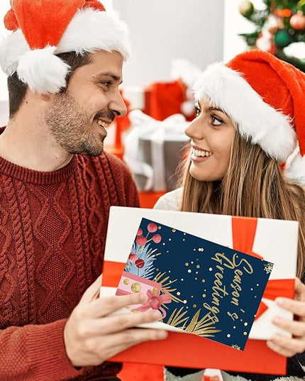 FUHITIM Christmas Cards Assortment, 24 Pcs Greeting and New Years Cards with 6 Designs for Christmas, Holiday, New Year Gift (4x6 Inch)