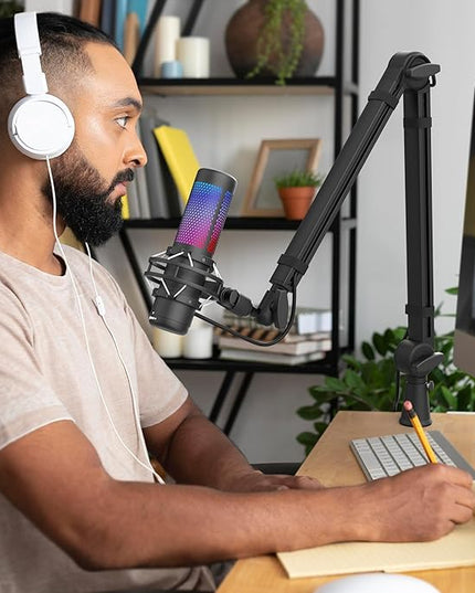 Mic Arm, Premium Microphone Boom Arm with Cable Management, 360°Rotatable Boom Arm, Mic Boom Arm for Streaming, Gaming, Podcasts, Home Office, Recording