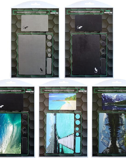 Mouse Pad Adhesive Bottom - Sticks to Any Surface - Portable - Webcam Covers and Screen Cleaner Included (5 Pack - TOP Picks)