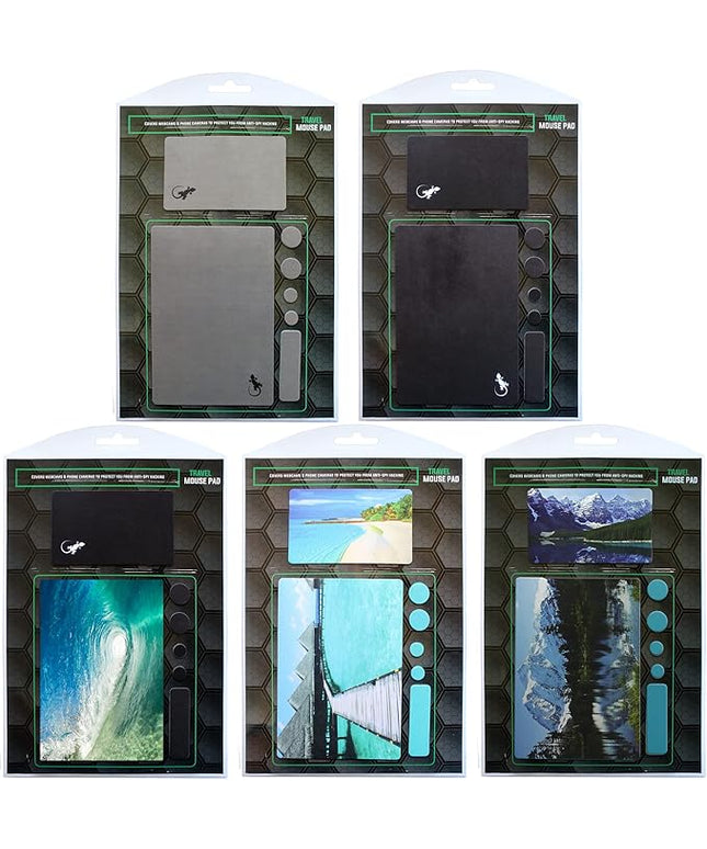 Mouse Pad Adhesive Bottom - Sticks to Any Surface - Portable - Webcam Covers and Screen Cleaner Included (5 Pack - TOP Picks)