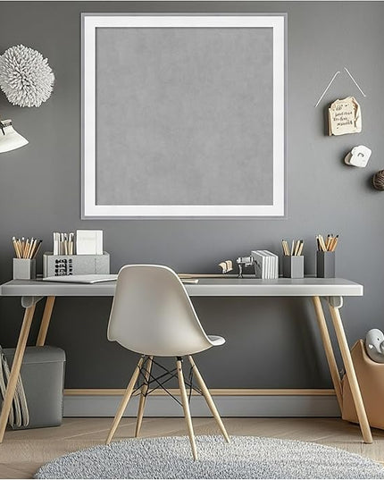 Amanti Art White Framed Magnetic Board 27x27 Medium Vision Board for use with Magnets, 100% Metal Sheet to Display Items as Office Decor or for Home Organization in mudroom, Kitchen or Kids Room