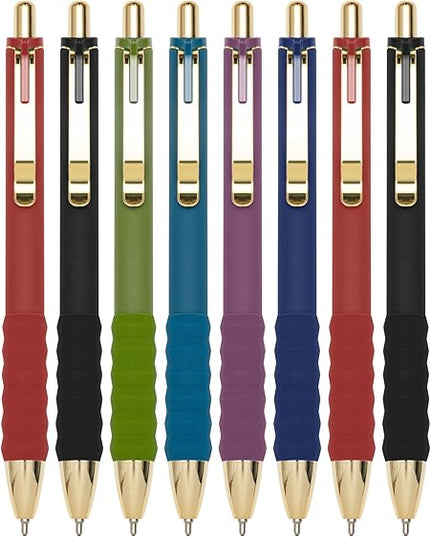 Aisibeiger Ballpoint Pens Black Ink Ball Point Pen with Super Soft Grip Medium Point 1.0mm for Office (Vintage 12-count)