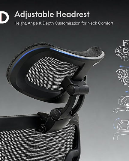 FLEXISPOT ErgoX Max Ergonomic Office Chair with footrest Black - Aluminum Alloy Frame & Base, 661 lb Capacity, 5D Armrests, 4D Adaptive Lumbar & 4D Headrest