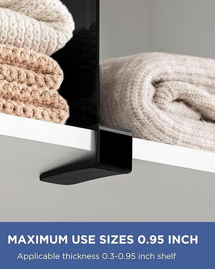 HBlife 6 Black Shelf Dividers, Vertical Purse Organizer for Closet Perfect for Sweater, Shirts, Handbags in Bedroom and Kitchen, Adjustable Acrylic Bookshelf for Organization