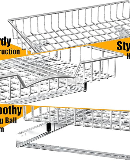 Simple Houseware Under Cabinet Pull Out Sliding Shelf Drawer Organizer, 21" D x 17" W