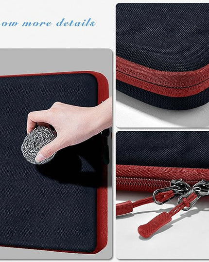 Hseok Laptop Case 15.6 Inch Sleeve, Shockproof Protective Water Repellent with Accessory Pocket,Compatible with Mac Pro 16 inch 2025-2019, Sleeve Bag for Most 15 15.6 16 Notebooks,Black&Red
