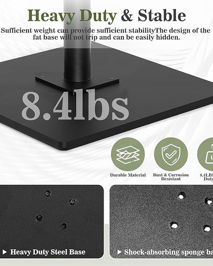 Backdrop Stand 10x10 ft Adjustable Photo Backdrop Stand Kit, Heavy Duty Pipe and Drape Photography Background Support with Flat Metal Base for Wedding, Party, Video Studio, Birthday, Black