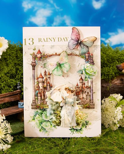AuriicLeaf Fantasy Frame PET Sticker Set, 60PCS Board Ephemera for Scrapbooking, Junk Journaling, Crafts, DIY and Art Supplies