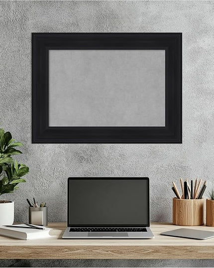 Amanti Art Black Framed Magnetic Board 17x23 Small Vision Board for use with Magnets, 100% Metal Sheet to Display Items as Office Decor or for Home Organization in mudroom, Kitchen or Kids Room