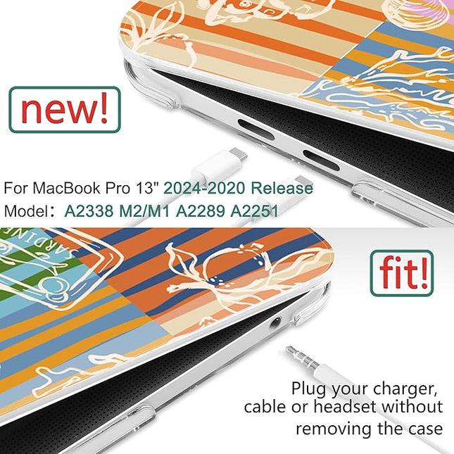 DONGKE Compatible with MacBook Pro 13 inch Case 2024 2023-2020 Release A2338 M2/M1 A2251 A2289 with Retina Display & Touch ID, Plastic Hard Shell & Keyboard Cover & Screen Film - Italy Mood