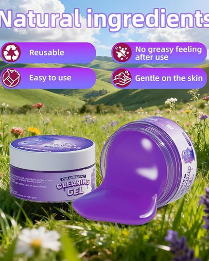 Car Cleaning Gel Reusable(Lavender Scent) 2Pack - Dust Cleaning Putty Keyboard Slime for Car Interior Air Vent Cleaner, Auto Detailing Tools Accessories, Christmas Stocking Stuffers for Men Women