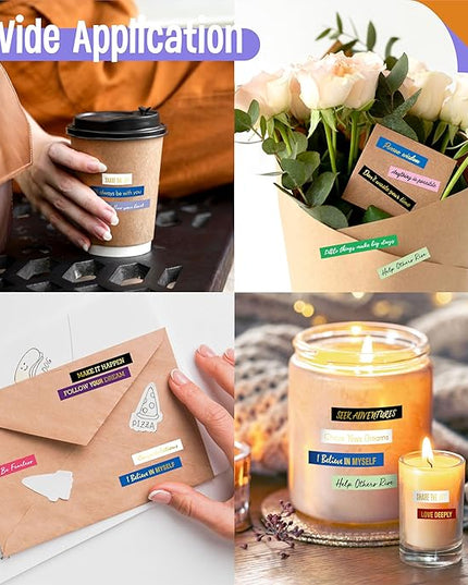 2398PCS Quote Stickers, Gold Foil Word Phrase Stickers for Junk Journal, Pre-Cut Motivational Inspirational Small Talk Labels for Scrapbook, DIY Craft Card Making (50 Sheets)