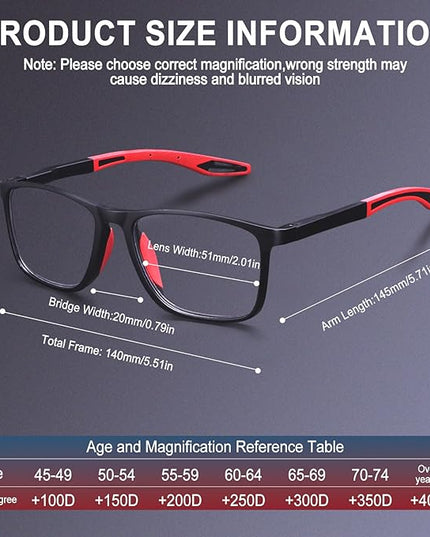 BLOEXCLU 4 Pack Progressive Multifocus Reading Glasses for Men Women TR90 Sports Style Anti-Blue Light Computer Readers