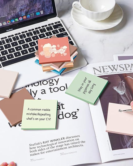 (18 Pack) Sticky Notes 3x3 in Post, Vintage Colors, Sticky Pads, Strong Adhesive, Recyclable, Self-Stick Pads, Easy to Post for Home, Office, Notebook